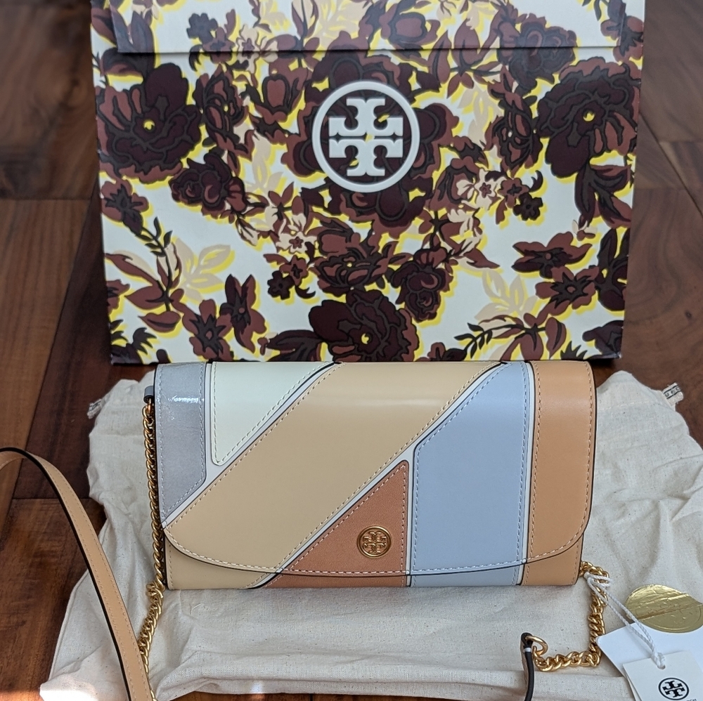 Robinson Leather Patchwork Chain Wallet Bag + Gift Bag Nwt ❤️